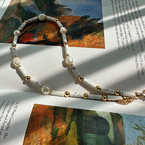 Chocker necklace with 14k gold plated beads - Picture 1 of 8